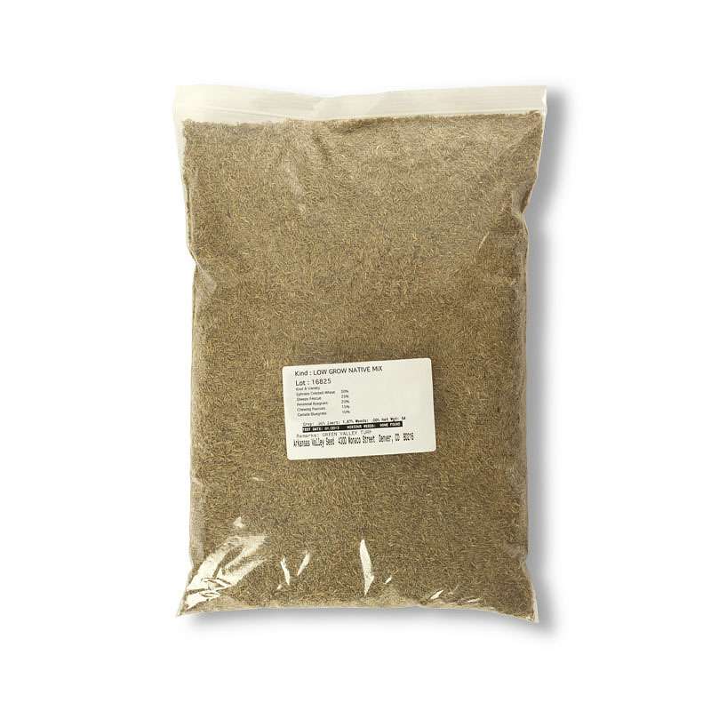 Low Grow Mix native seed 5 lbs. bag for irrigated and non-irrigated areas"